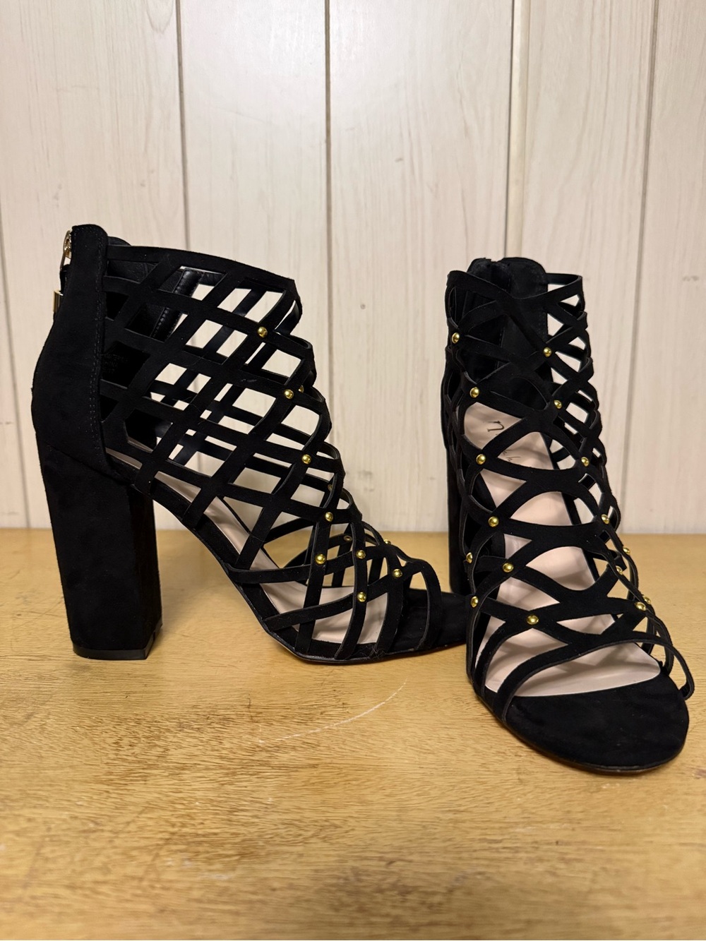 N by Nicole Miller- Lucie Heel. Women's Black Cage High Heels